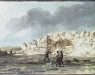 Houel Jean-Pierre-Laurent Ruins of Phoenician Temple in Casal Caccia interior view  - Hermitage